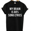 My Brain Is 80% Song Lyrics Unisex T-shirt