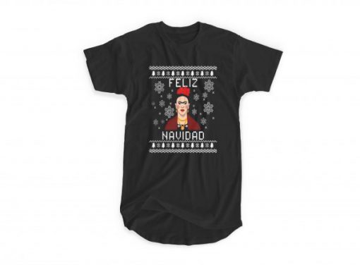 Frida Kahlo Feliz Navidad Christmas T-shirt