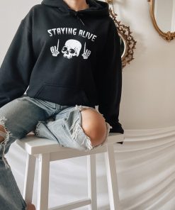 Staying Alive Skull Halloween Hoodie